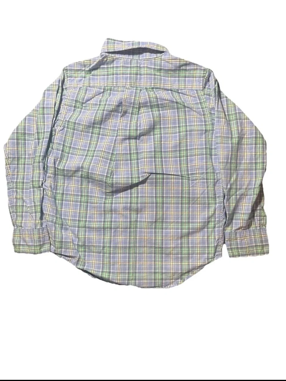 Polo Ralph Lauren Boys Size 5 Plaid Button Down Shirt Blue Green Preppy
